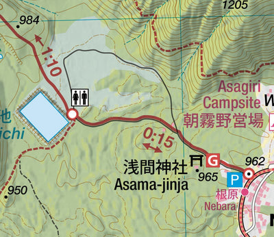 Kenashi-yama 毛無山 Hiking Map (Chubu, Japan) 1:25,000 Preview 2