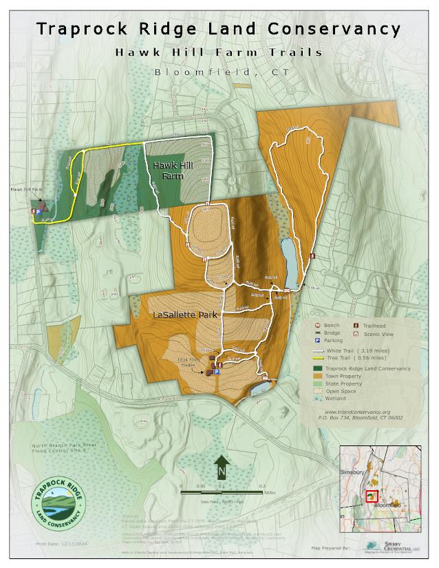 TRLC Hawk Hill Farm Trails Map by Traprock Ridge Land Conservancy ...