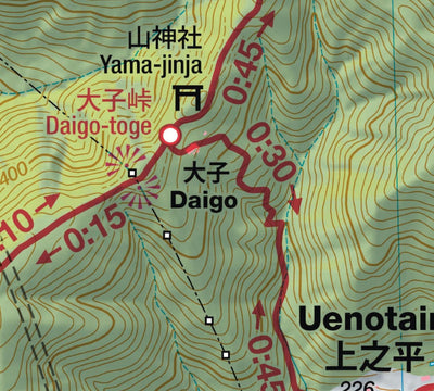 Daigo-yama 醍醐山 Hiking Map (Chubu, Japan) 1:15,000 Preview 3