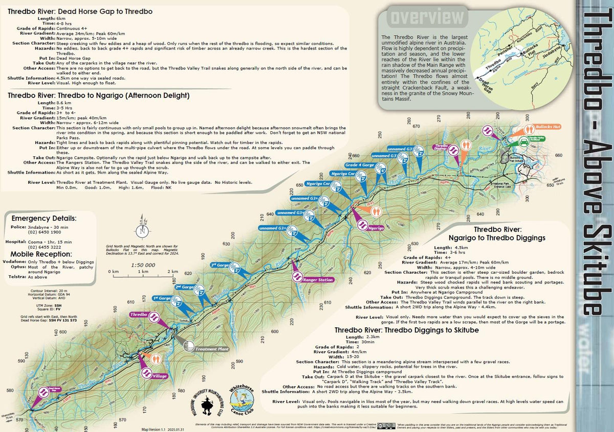 Thredbo River - Whitewater Kayaking Maps Map by WHCC and MUMC | Avenza Maps