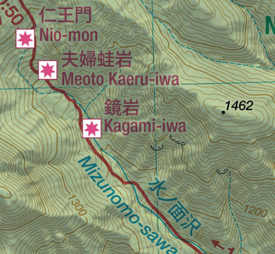 Koshin-zan 庚申山 Hiking Map (Kanto, Japan) 1:25,000 Preview 2