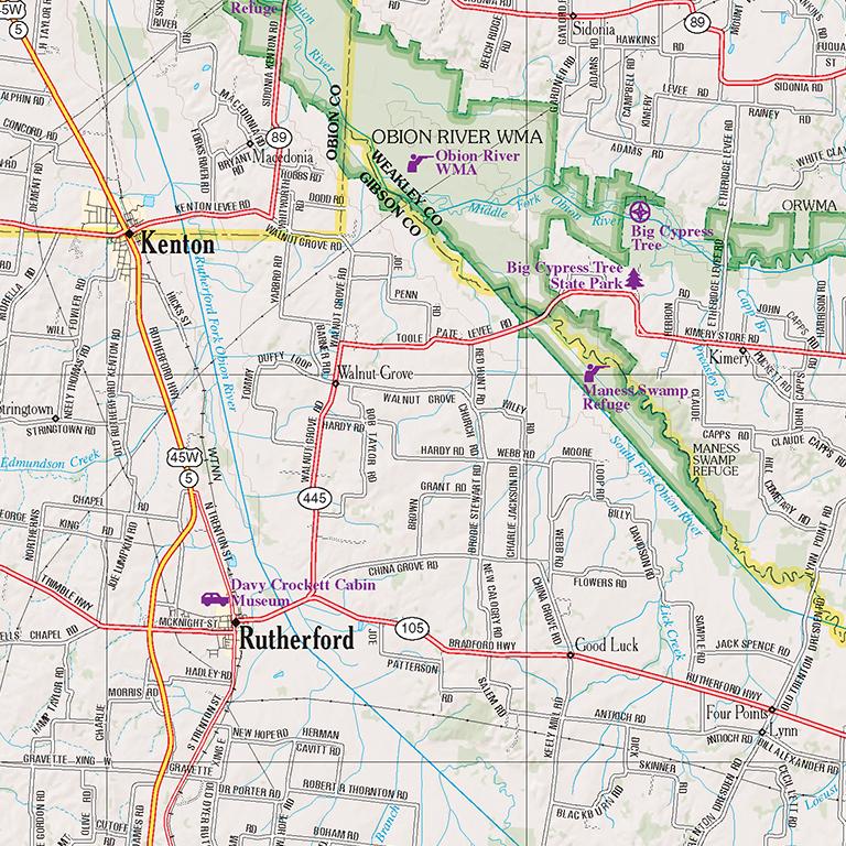 Tennessee Atlas & Gazetteer Map by Garmin | Avenza Maps