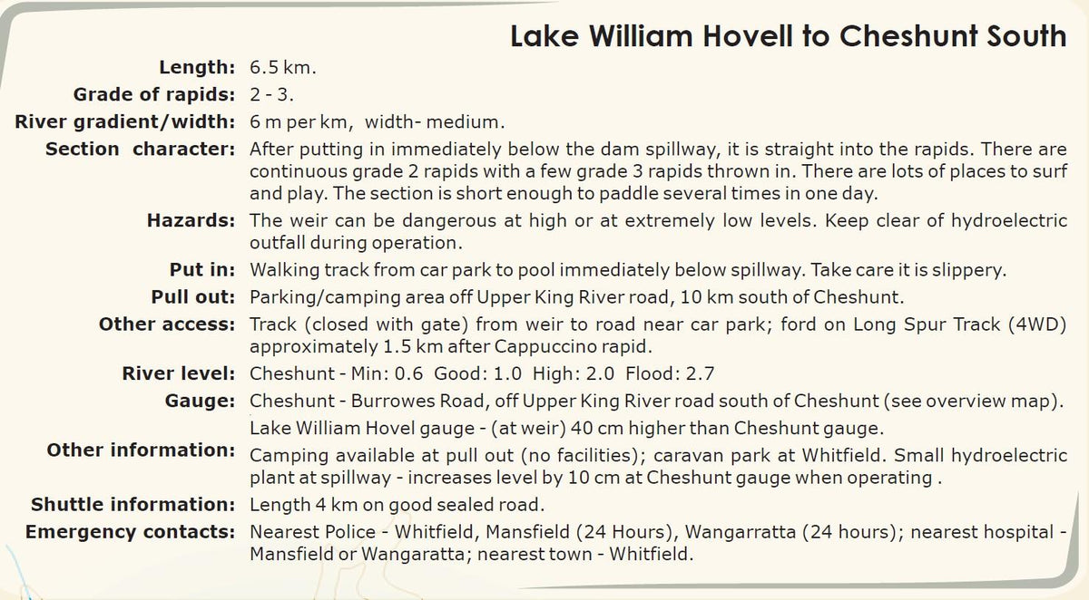 King River - Lake William Hovell to Cheshunt South - Whitewater ...