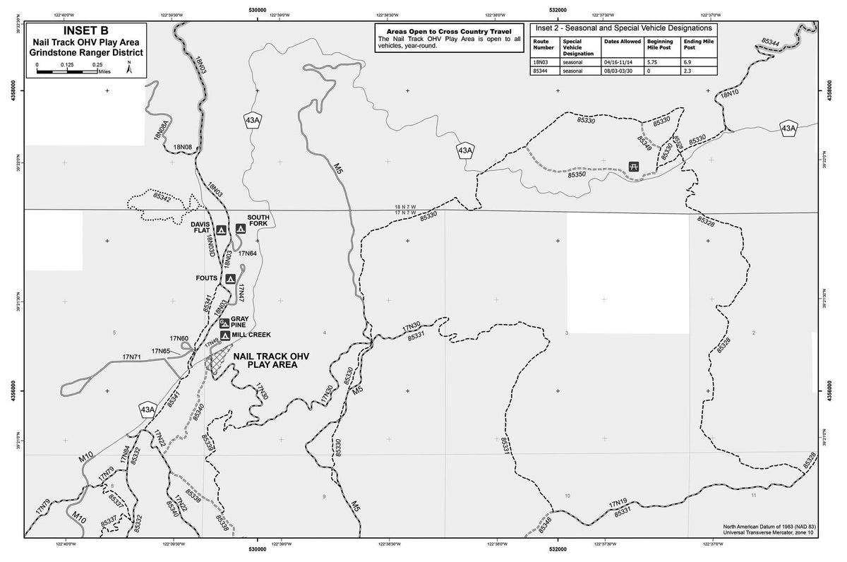 Mendocino MVUM - South Central (insets) Map by US Forest Service R5 ...