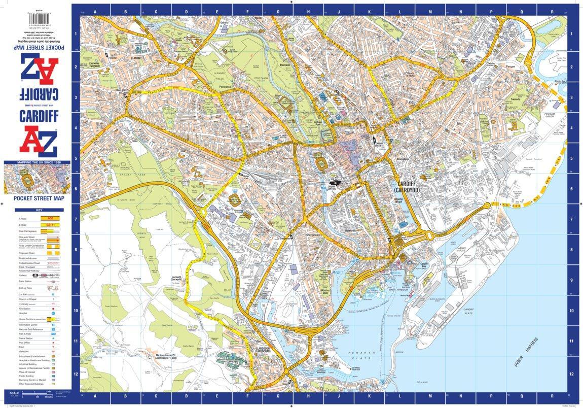 Cardiff Model Map Cardiff A-Z Pocket Street Map by Geographers' A-Z Map Company | Avenza Maps