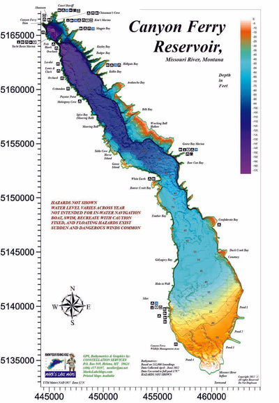 Canyon Ferry Reservoir depth 