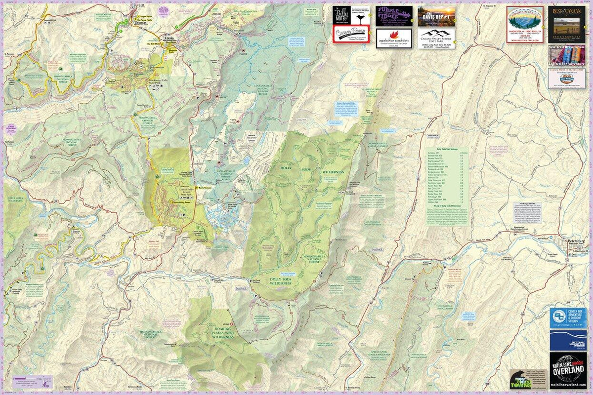 Dolly Sods - Seneca Rocks Lizard Map, WV by Purple Lizard Maps | Avenza ...
