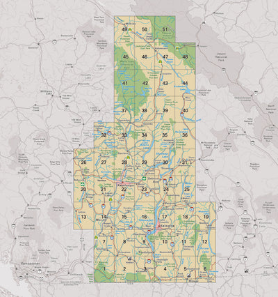 TOBC50 Tête Jaune Cache - Thompson Okanagan BC Topo Map Preview 2