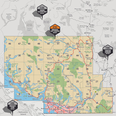 VCBC02 Greater Vancouver - Vancouver Coast & Mountains BC Topo Preview 2