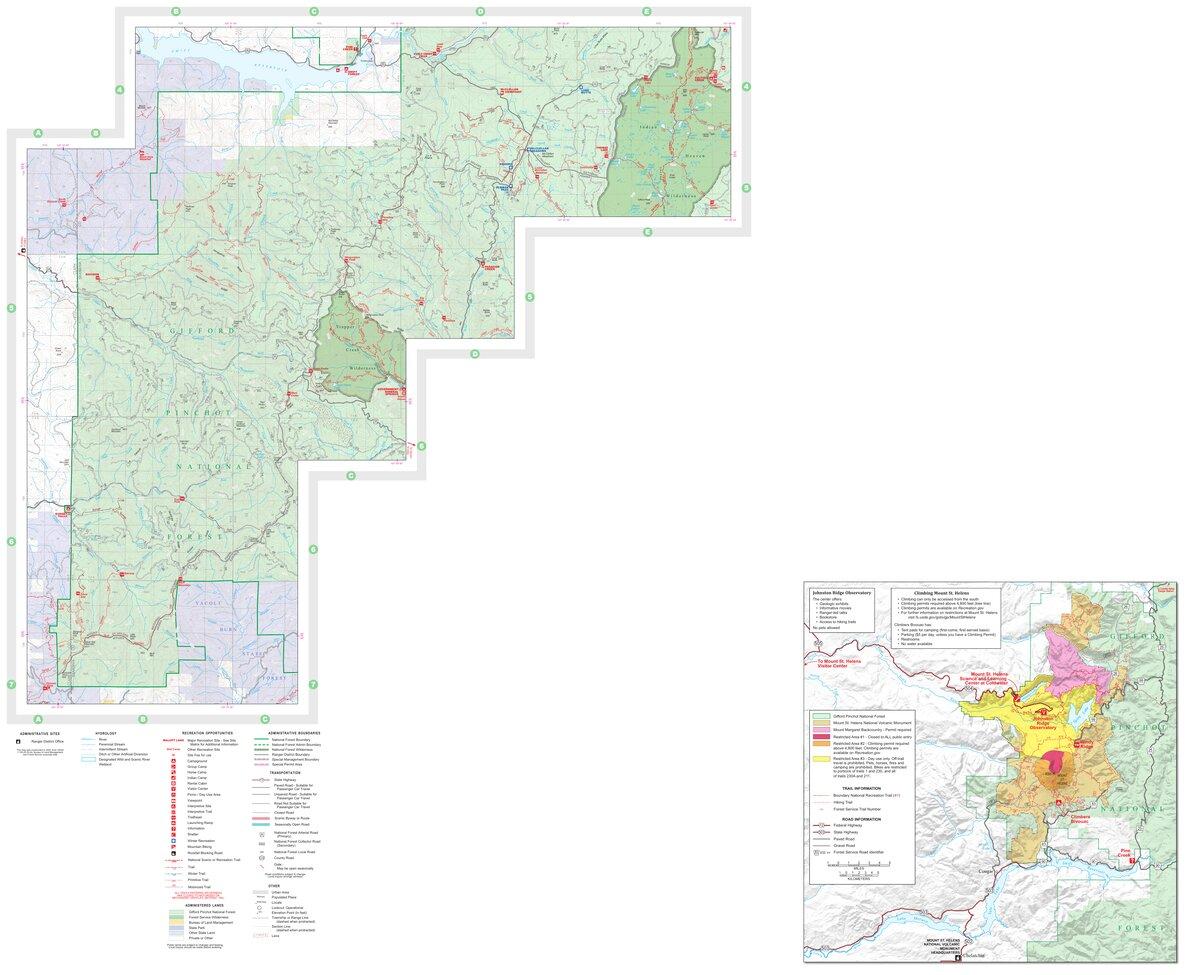 Mount St. Helens NVM and Ranger District Map Bundle by US Forest ...