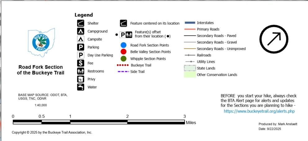 Road Fork Section Map by Buckeye Trail Association | Avenza Maps