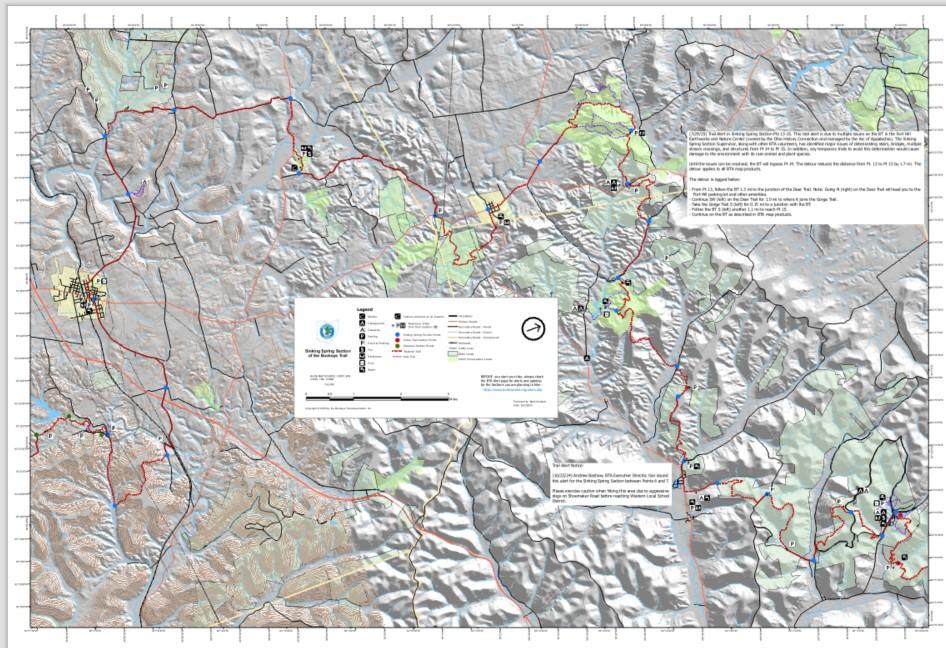 Sinking Spring Section Map by Buckeye Trail Association | Avenza Maps