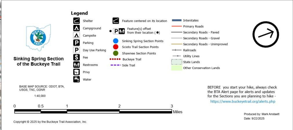 Sinking Spring Section Map by Buckeye Trail Association | Avenza Maps