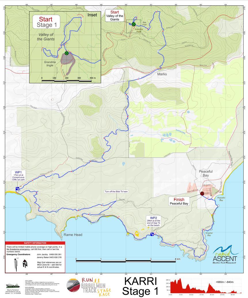 Run Bibbulmun - Karri - All Stages - 2026 Map by Terrainium Pty Ltd ...