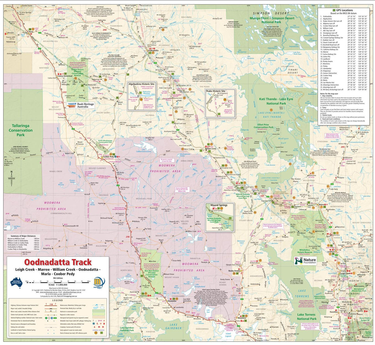 Oodnadatta Track 9th Edition Map by Meridian Maps | Avenza Maps