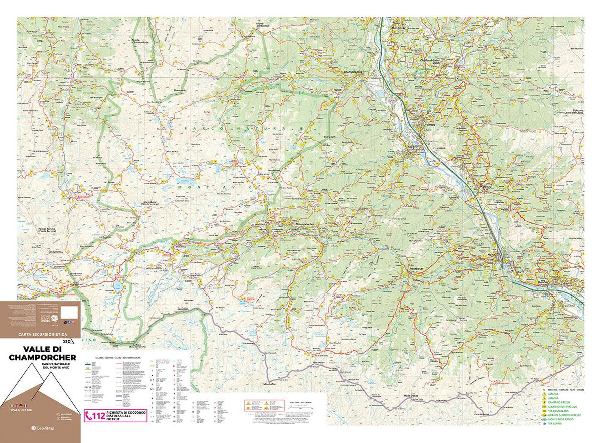 210 Valle di Champorcher hiking Map 1:25000 by Geo4map | Avenza Maps