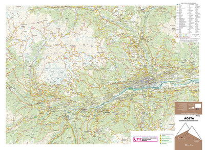 212 Aosta hiking map 1:25000 Preview 1
