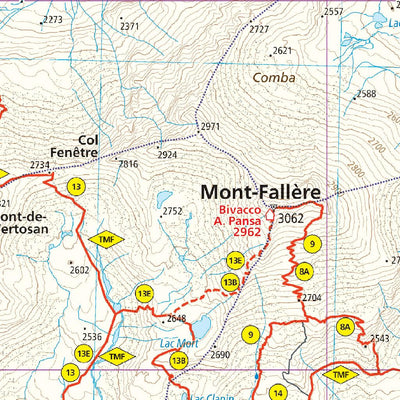 212 Aosta hiking map 1:25000 Preview 2
