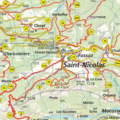 212 Aosta hiking map 1:25000 Preview 3
