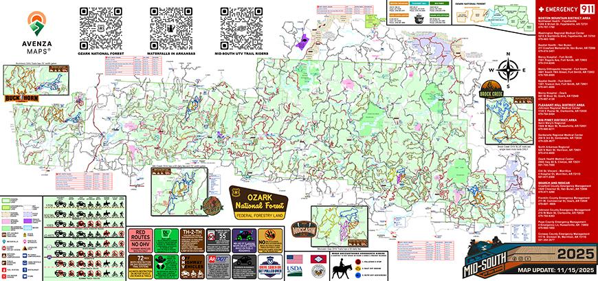 2025 Ozark Motor-Vehicle Map by Mid-South UTV Trail Riders