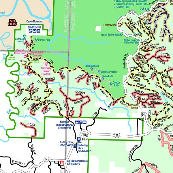 Ridge Rider Map 2025 Sylamore Motor-Vehicle Map by Mid-South UTV Trail Riders | Avenza Maps
