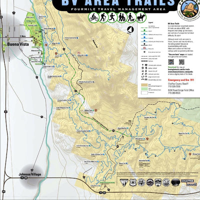 Trails Map for Town of Buena Vista Colorado Preview 1