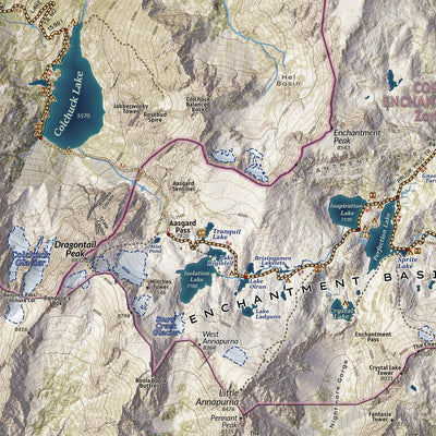 The Enchantments and Stuart Range with Icicle Canyon Adventure Map Preview 2
