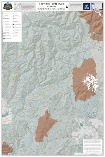 SnowmobileTrails: Mount Adamas Area, Gifford Pinchot National Forest, Skamania County, Washington Preview 1
