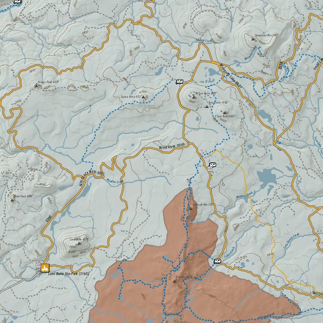 SnowmobileTrails: Mount Adamas Area, Gifford Pinchot National