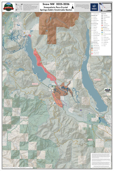 Winter recreation map: Crystal Springs/Snoqualmie Pass area. Okanogan-Wenatchee National Forest Preview 1