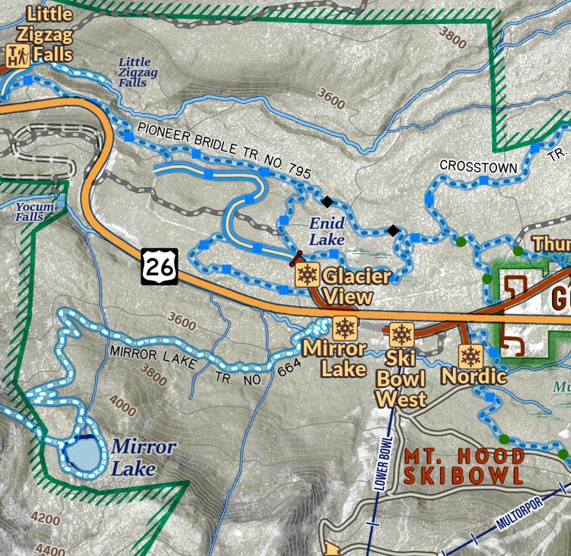 Mount Hood National Forest Winter Recreation Trails and Travel Map by ...