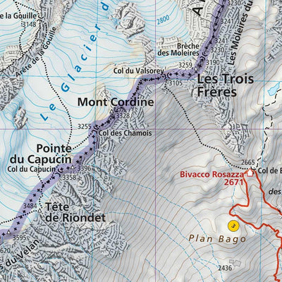 204 Valle del Gran San Bernardo hiking map 1:25000 Preview 3