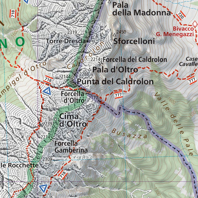 403 Pale di San Martino hiking map 1:25000 Preview 2