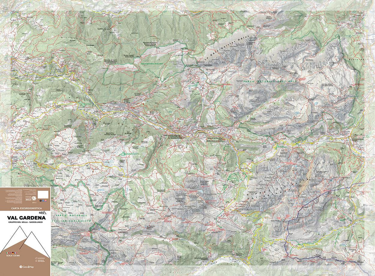 Val Rendena Mappa 402 Val Gardena hiking Map 1:25000 by Geo4map | Avenza Maps
