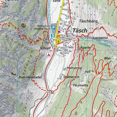 22 Mischabel hiking map 1:25000 Preview 2