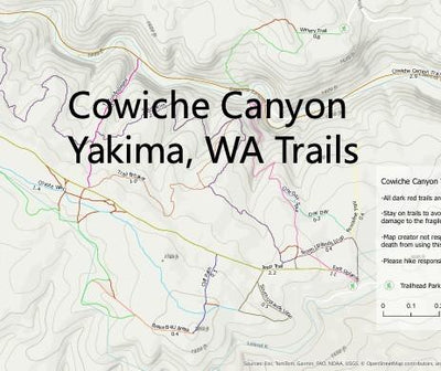 Cowiche Canyon Trail Topo Map Preview 1