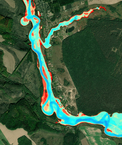 Навігація Рибалки 3. Рось річка (с. Хлерівка). Черкаська область. Карта глибин digital map
