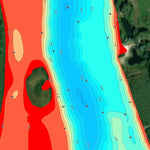 Навігація Рибалки 3. Рось річка (с. Хлерівка). Черкаська область. Карта глибин digital map