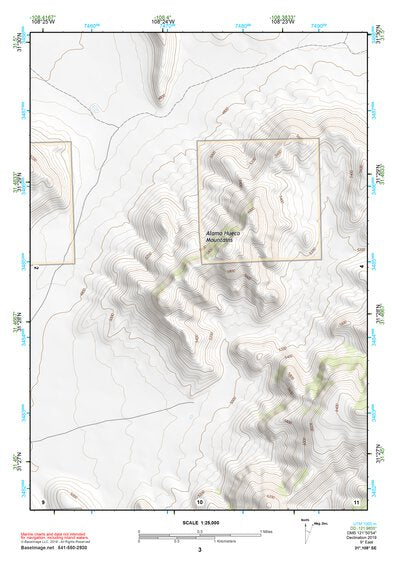 31108SE Page 3 Alamo Hueco Mountains Topo Preview 1