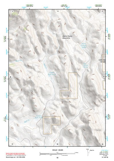 31108SE Page 11 Alamo Hueco Mountains Topo Preview 1