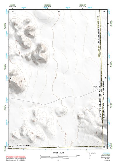 31108SE Page 27 Alamo Hueco Mountains Topo Preview 1