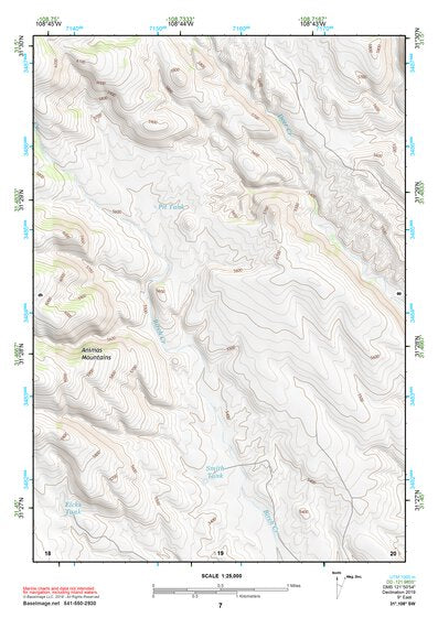 31108SW Page 7 Alamo Hueco Mountains Topo Preview 1