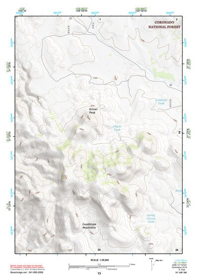 31108SW Page 13 Alamo Hueco Mountains Topo Preview 1