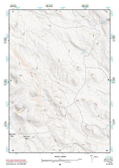31108SW Page 19 Alamo Hueco Mountains Topo Preview 1