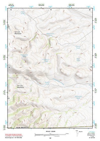31108SW Page 31 Alamo Hueco Mountains Topo Preview 1