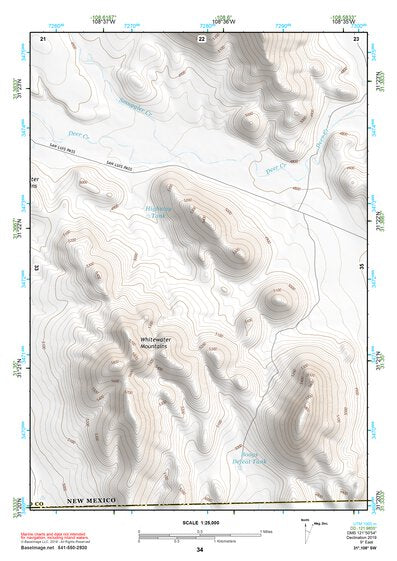 31108SW Page 34 Alamo Hueco Mountains Topo Preview 1