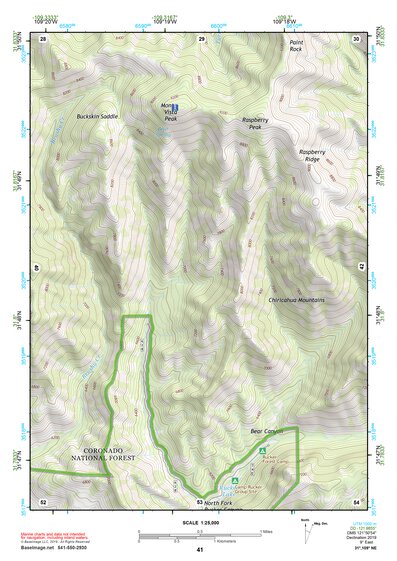 31109NE Page 41 Chiricahua Peak Topo Preview 1