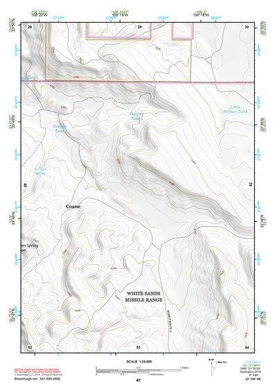 33106NE Page 41 Oscura Mountains Topo Preview 1