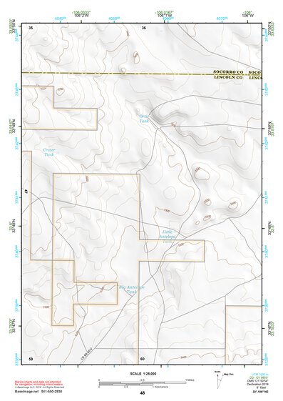 33106NE Page 48 Oscura Mountains Topo Preview 1