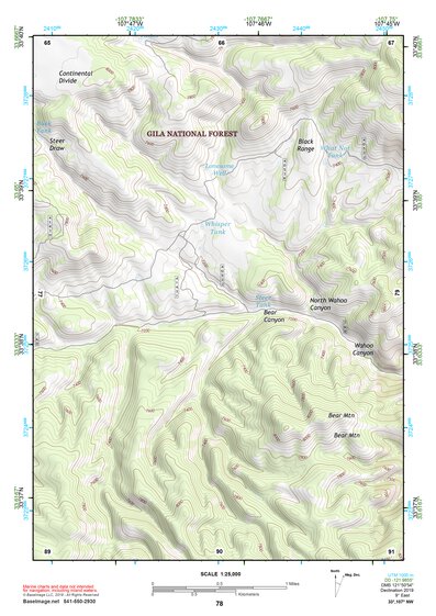 33107NW Page 78 San Mateo Mountains Topo Preview 1